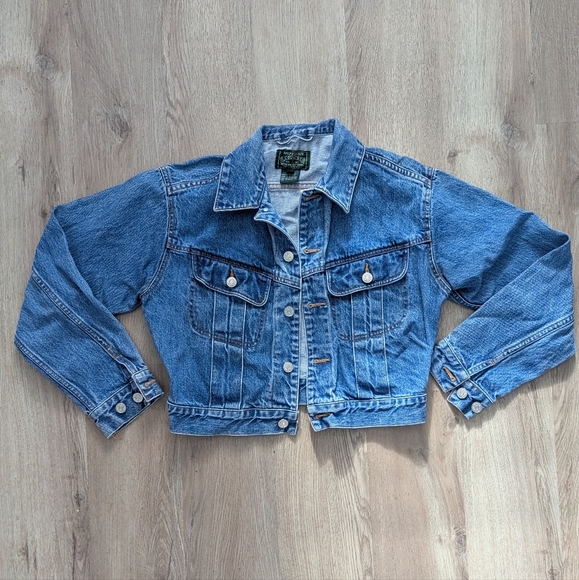 SOLD 🚫 Vintage Ralph Lauren Country Polo Blue Denim Cropped Jacket - Picture 2 of 9